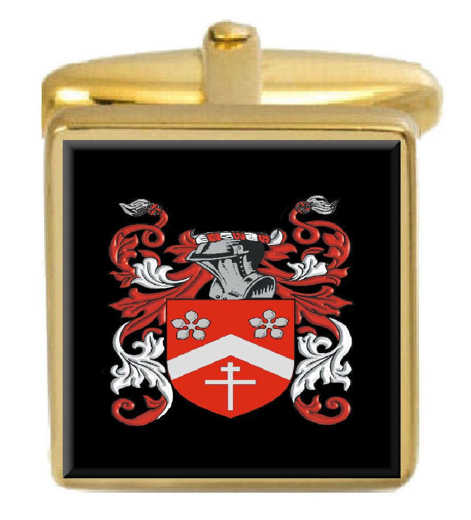 Manschettenknöpfe Morley England Familienwappen Heraldry Box Set mit Gravur