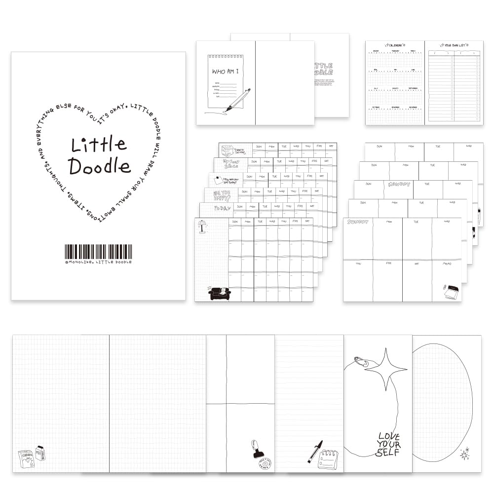 Monolike B6 Little Doodle Diary - 6 Month Academic Planner, Weekly & Monthly Scheduler, Undated, 128x182mm โ image 1