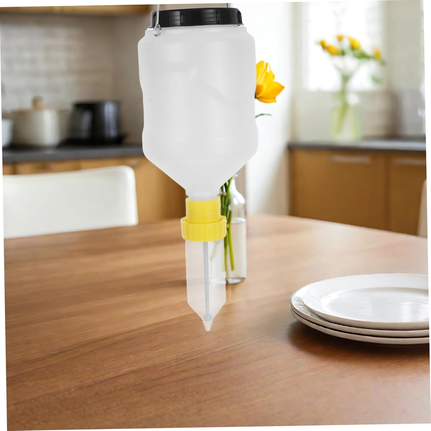 Mikinona Large Capacity Sauce Squeeze Bottle Commercial Condiment Dispenser Vertical Design Easy Cleaning for Kitchens