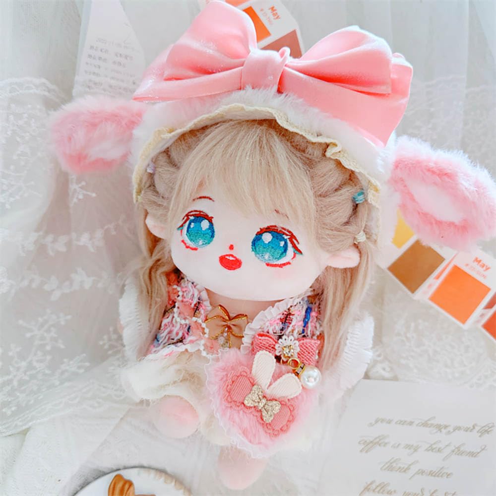 Niannyyhouse Lot De 4 Vêtements Pour Poupée En Peluche 20 Cm – Chapeau, Robe, Manteau, Sac à Dos – Accessoire Déguisement