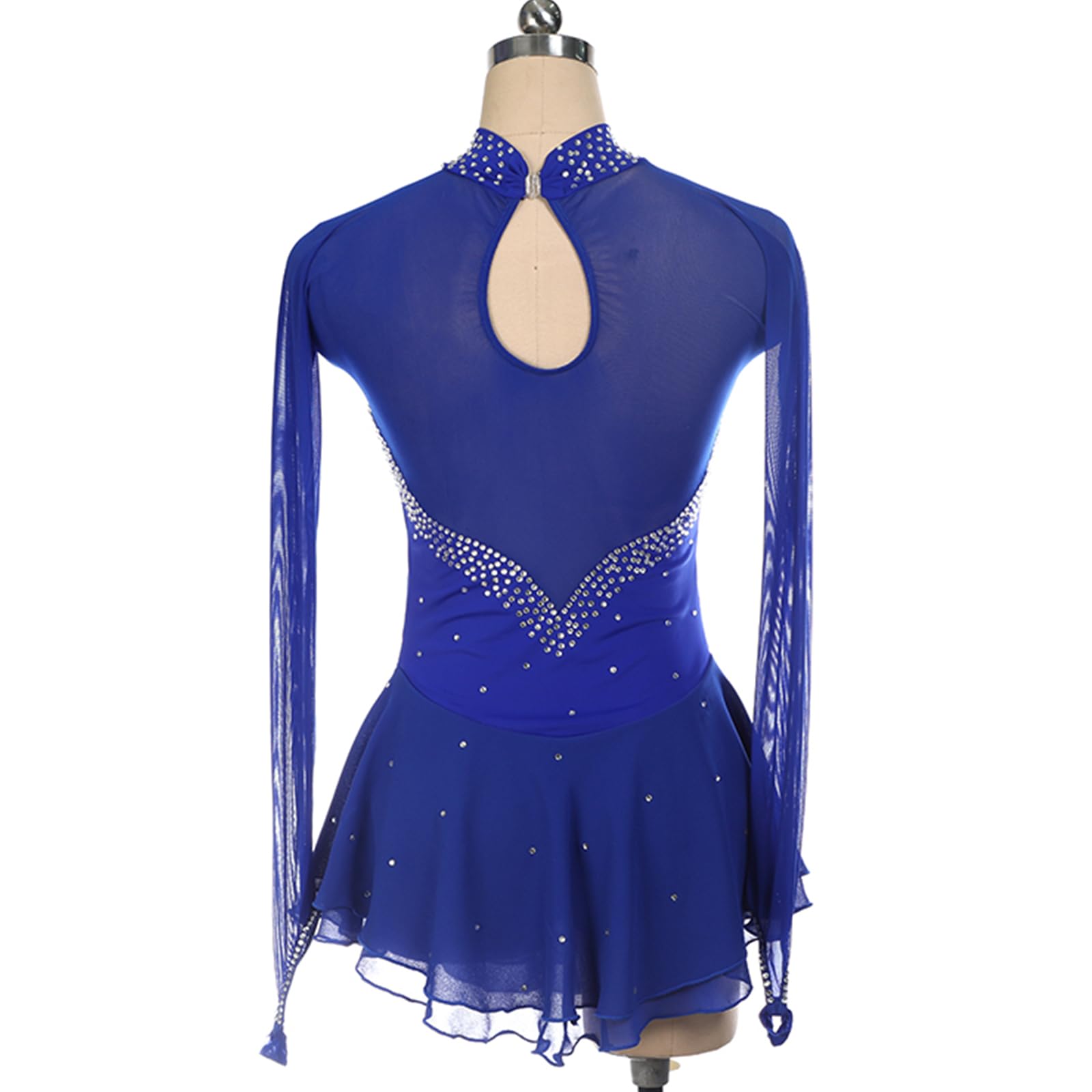 Tanzkleid Mädchen Pailletten Eiskunstlauf Kleid Kinder Langarm Ballettkleid Tanztrikot Mit Rock Kleider Gymnastikanzug Wettbewerb Tanz Kostüme,Burgundy,S
