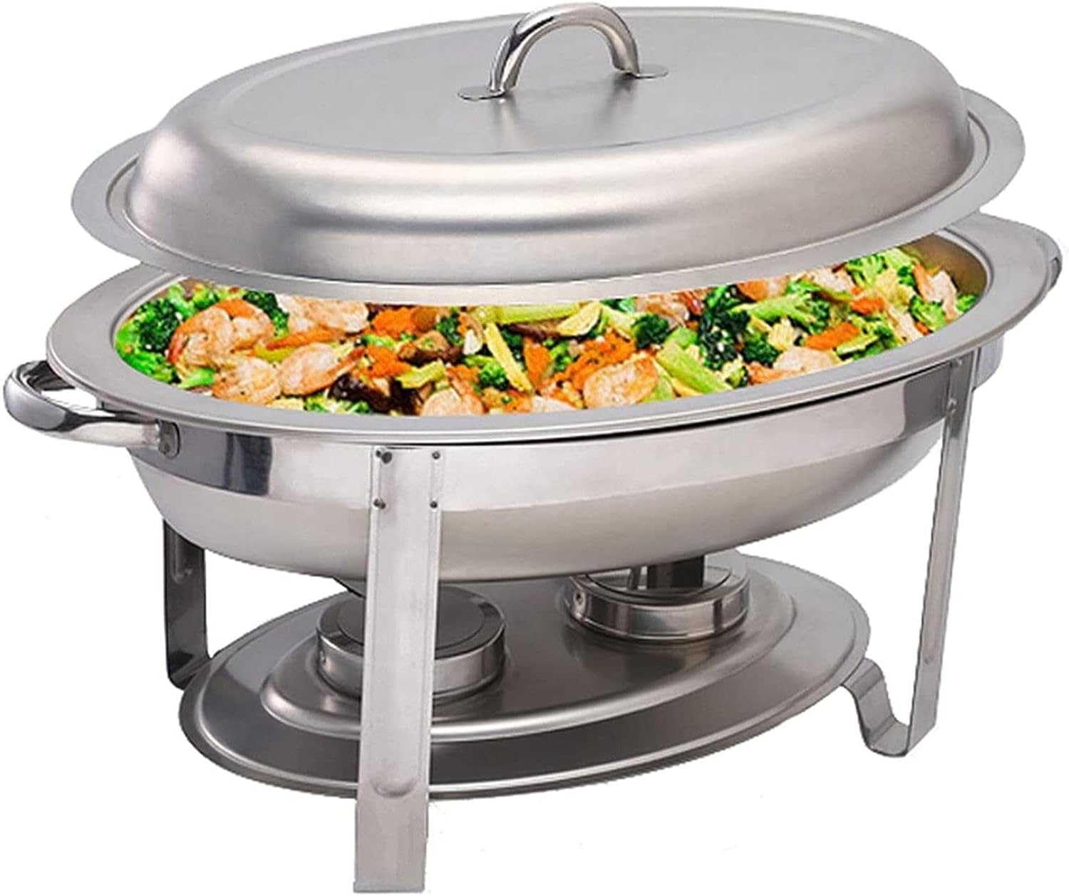 Chafing Dish in acciaio inossidabile, 5,5 l - Set per buffet e scaldavivande per catering per feste con porta-combustibile, coperchio e teglia per alimenti - Ideale per eventi - Disponibili confezio
