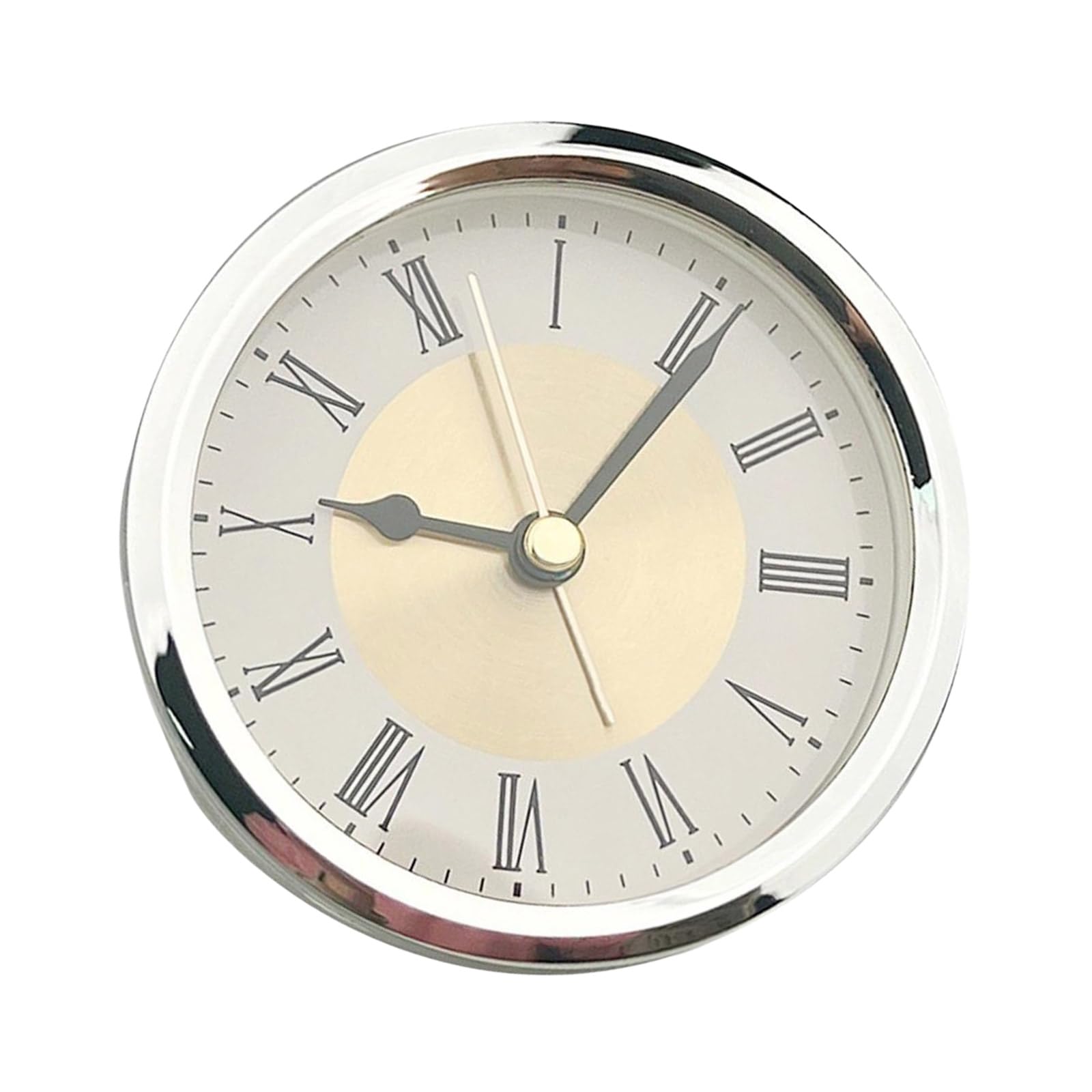 NVOQILIN Round Alarm Clock Insert with Quiet Movement 89mm Alloy Quartzs Analog Clock Mechanism for Home Decors Noiseless Alarm Insert