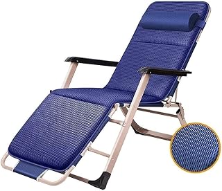 Silla Plegable Ligera Tumbona Reclinable Silla De Jardín Plegable, con Cojines Tumbona Silla De Playa Al Aire Libre Tumbona Reclinable (Color : Azul)