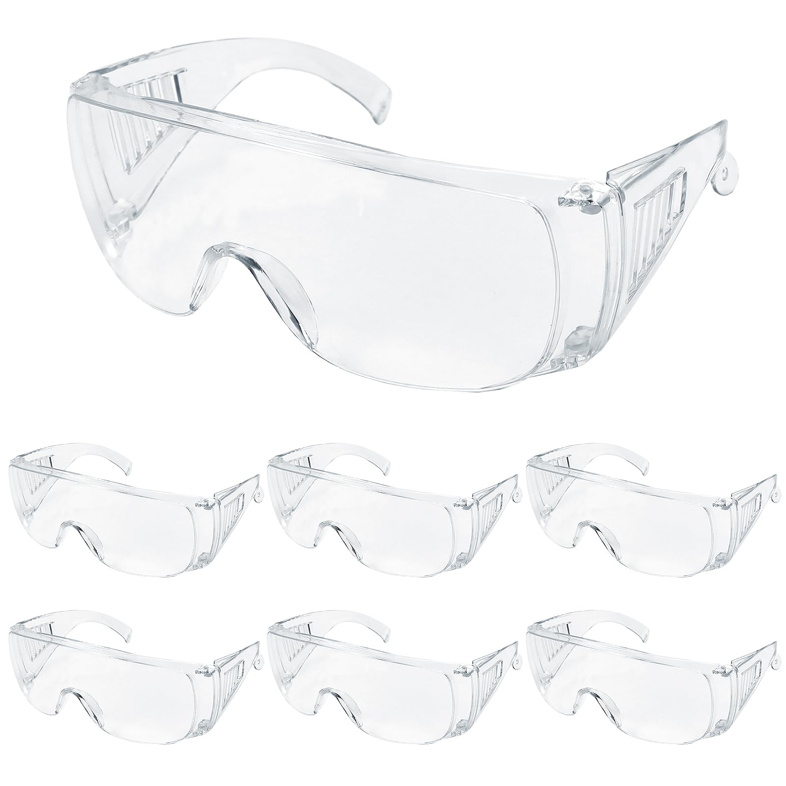 Gafas de Seguridad Transparentes, 6 Unidades Gafas de Proteccion con Lentes, Gafas Proteccion Trabajo Antipolvo y Antivaho para Experimentos, Gafas de Seguridad Laboratorio Industria Agricultura