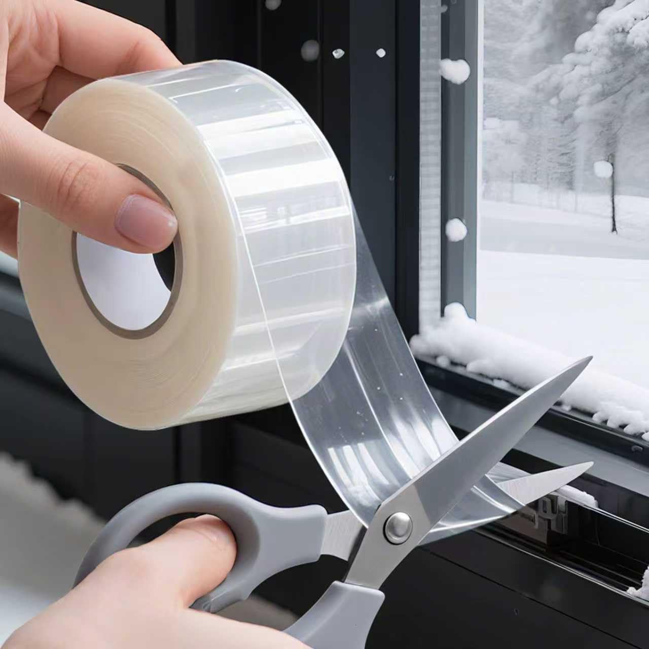 20Mil Thick Window Weather Sealing Tape, 2in x 66ft Transparent Window AC Insulation Air Conditioner Sealing Tape, No Residue