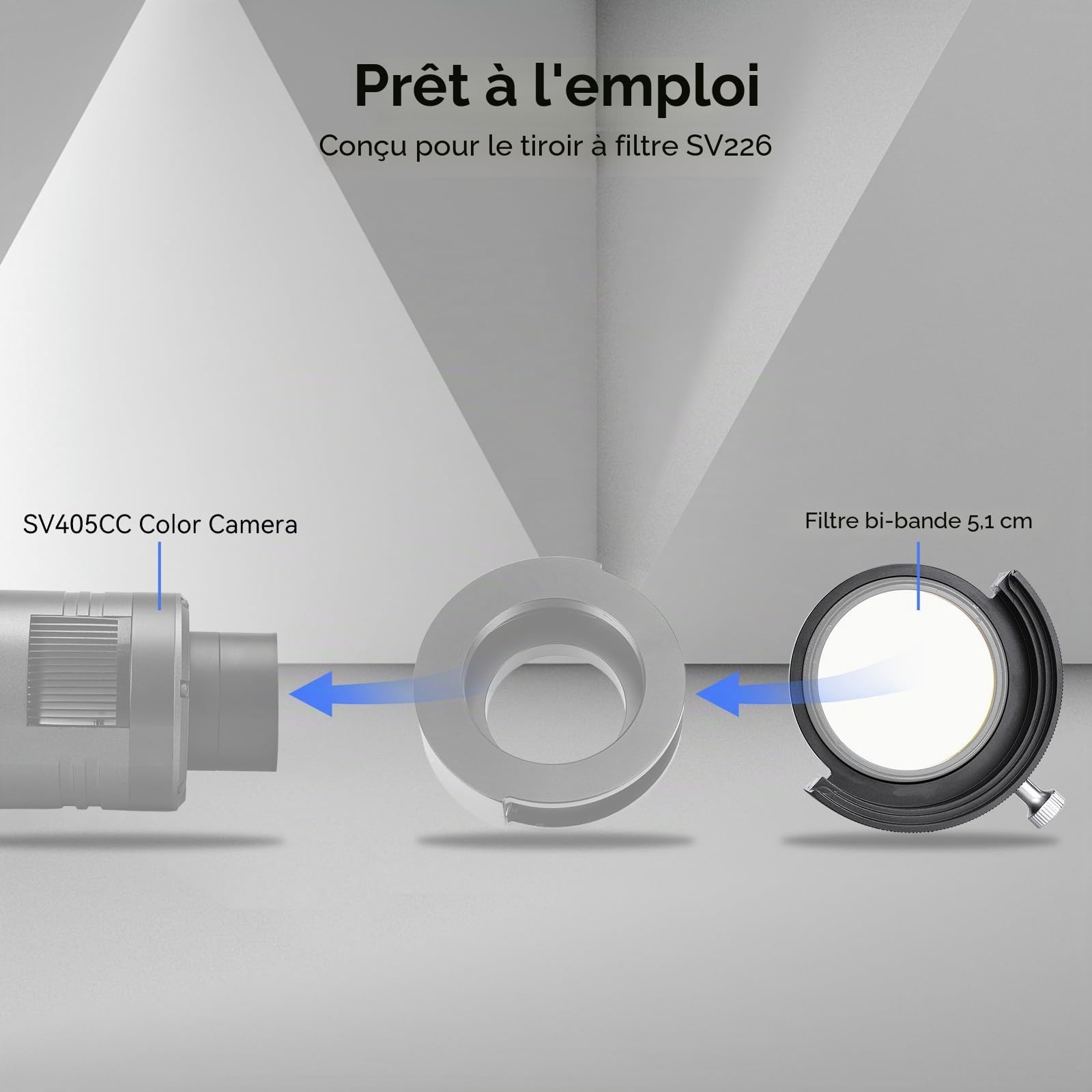 Svbony SV226 Porte-Filtre Télescopique de 2 Pouces, Conception de Filetage M48*0,75, Accessoire de Tiroir de Filtre Télescopique, Adapté à la Photographie dans l'espace Profond