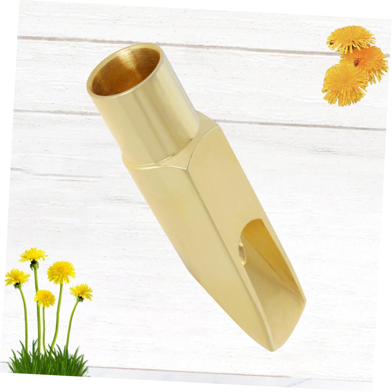 Bocchino Sax G1 Soprano in Metallo Oro per Sassofono | 6 Fori, Finitura Dorata, Accessorio Singolo, Linea per Strumenti a Fiato Soprano