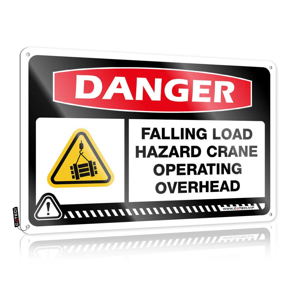 Fzfn Colour Porch Decorations Nice Cool Wall Decor | Danger Falling Load Hazard Crane Operating Overhead Indie For Backyard Living Room(30X40cm)
