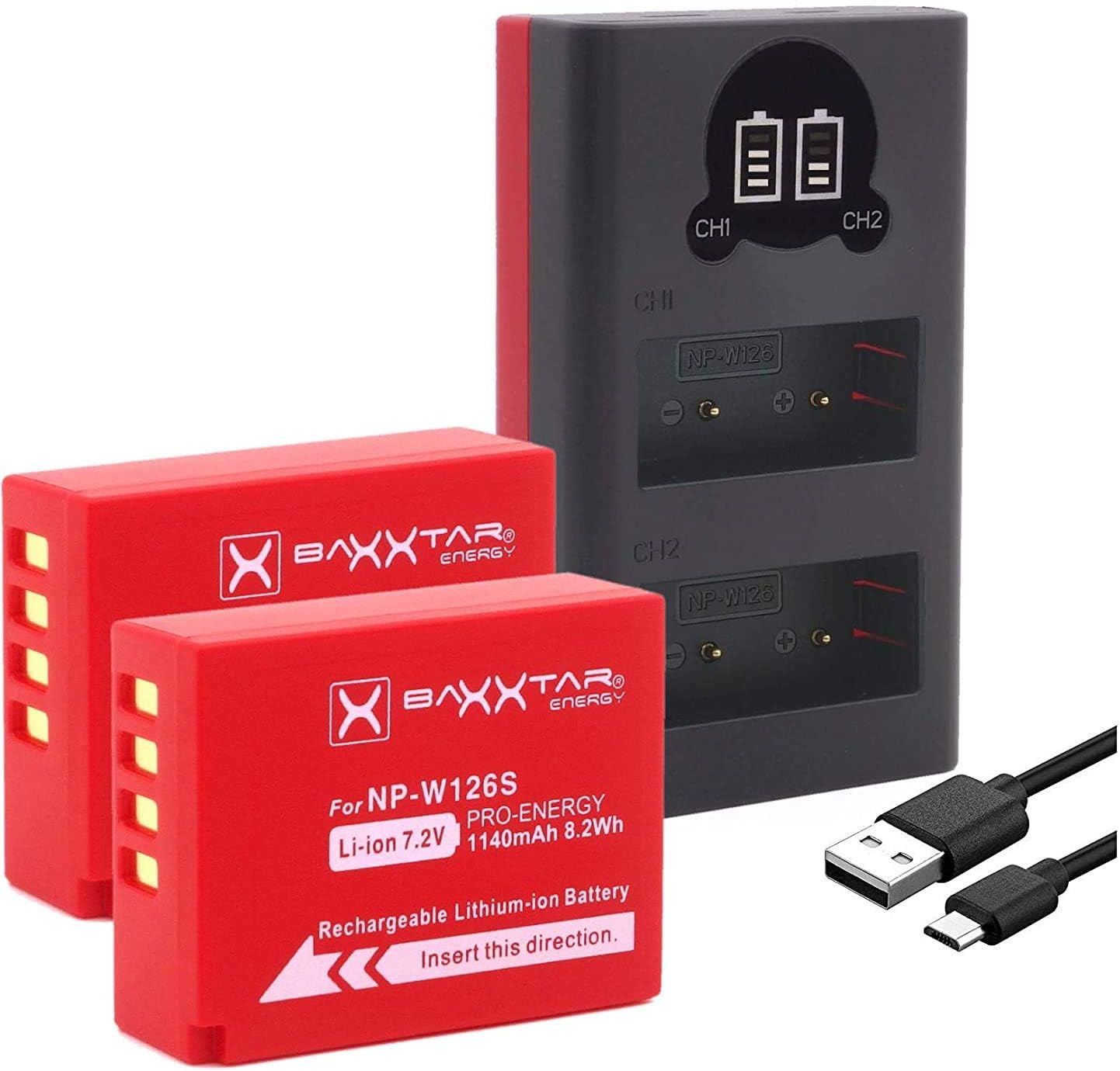 Engwe P1 Batteria Ricaricabile Fujifilm NP-W126S - Compatibile Con X-T1, X-T2, X-E2, X-A Serie E Altri Modelli Display Samsung J6