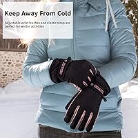 Vista 5 de Krevz Guantes de esquí, guantes de snowboard impermeables con pantalla táctil para mujer, guantes de invierno cálidos resistentes al viento, ajuste