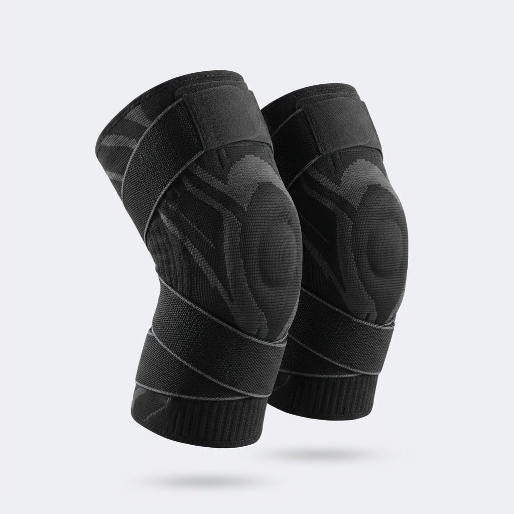 flexi pro genouillère, genouillère travail compression 360 sans sangle, chantier stabilisation gel ressort, protection genou batiment invisible sous pantalon confort longue durée