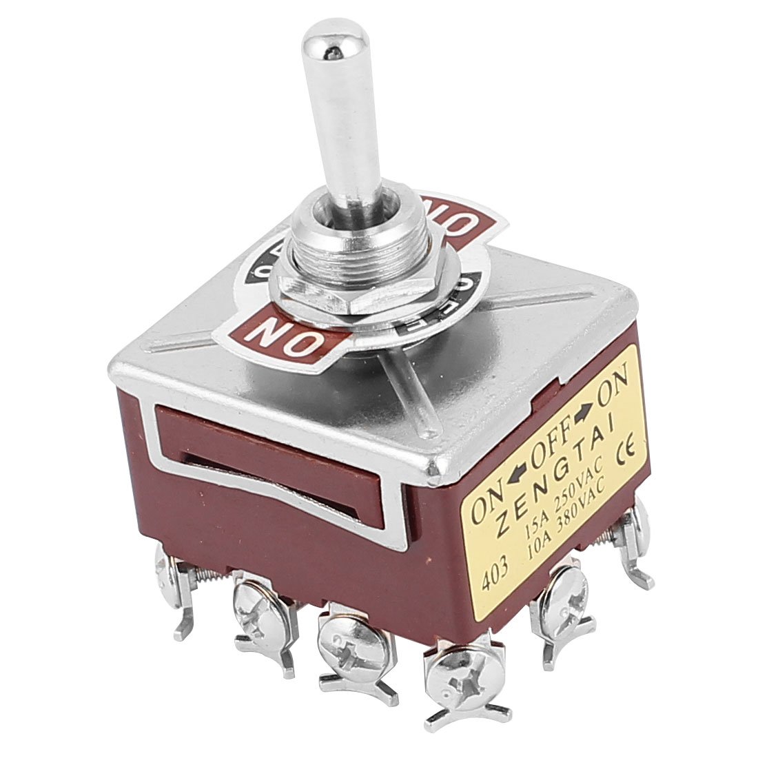 Aexit AC 250V Switches 15A 380V 10A 4PDT ON/Off/ON 3 Positions 12 Pin Toggle Toggle Switch