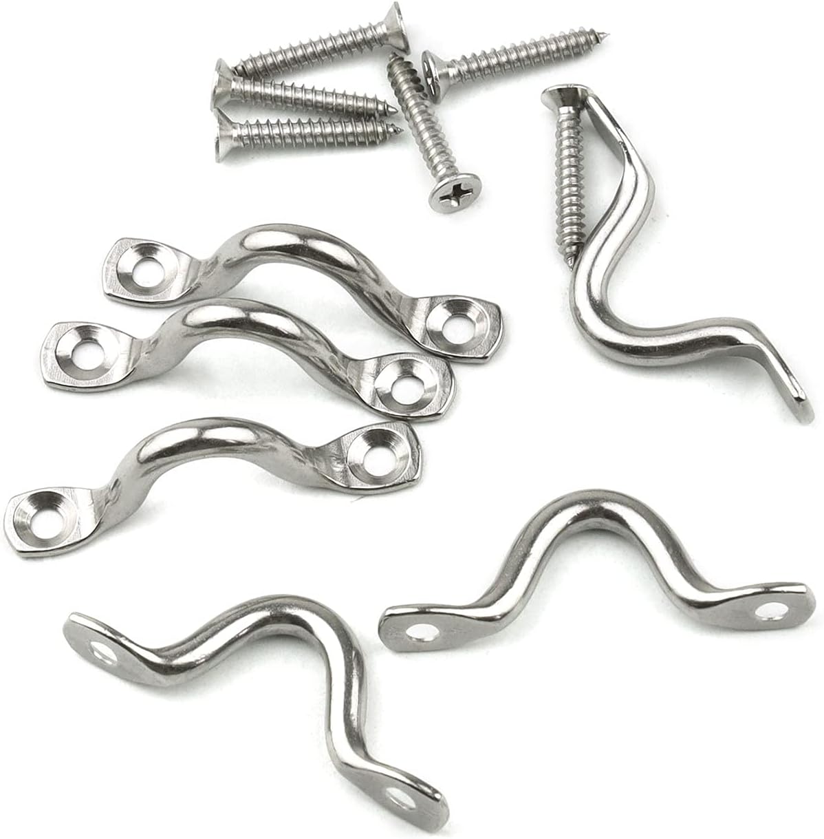 50 Pcs 316 Stainless Steel Eye Straps 2 Inch M5 Outdoor Hanging Hardware U Hook with100 PCS Stainless Steel Screws