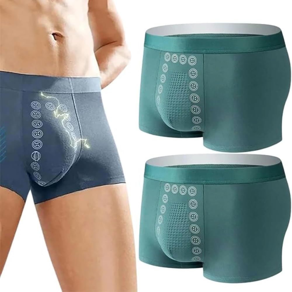 Men Magnetic Boxer Briefs Pack of 2 Breathable Stretch Trunks for Men Soft Comfortable Innerwear-image-24