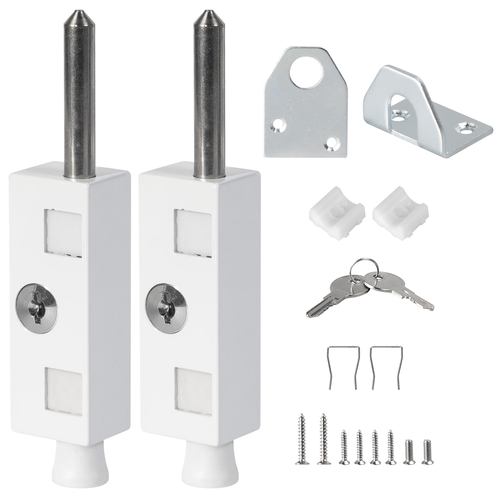 2 Pack Sliding Glass Patio Door Security Lock, Keyed Lock for Child Safety