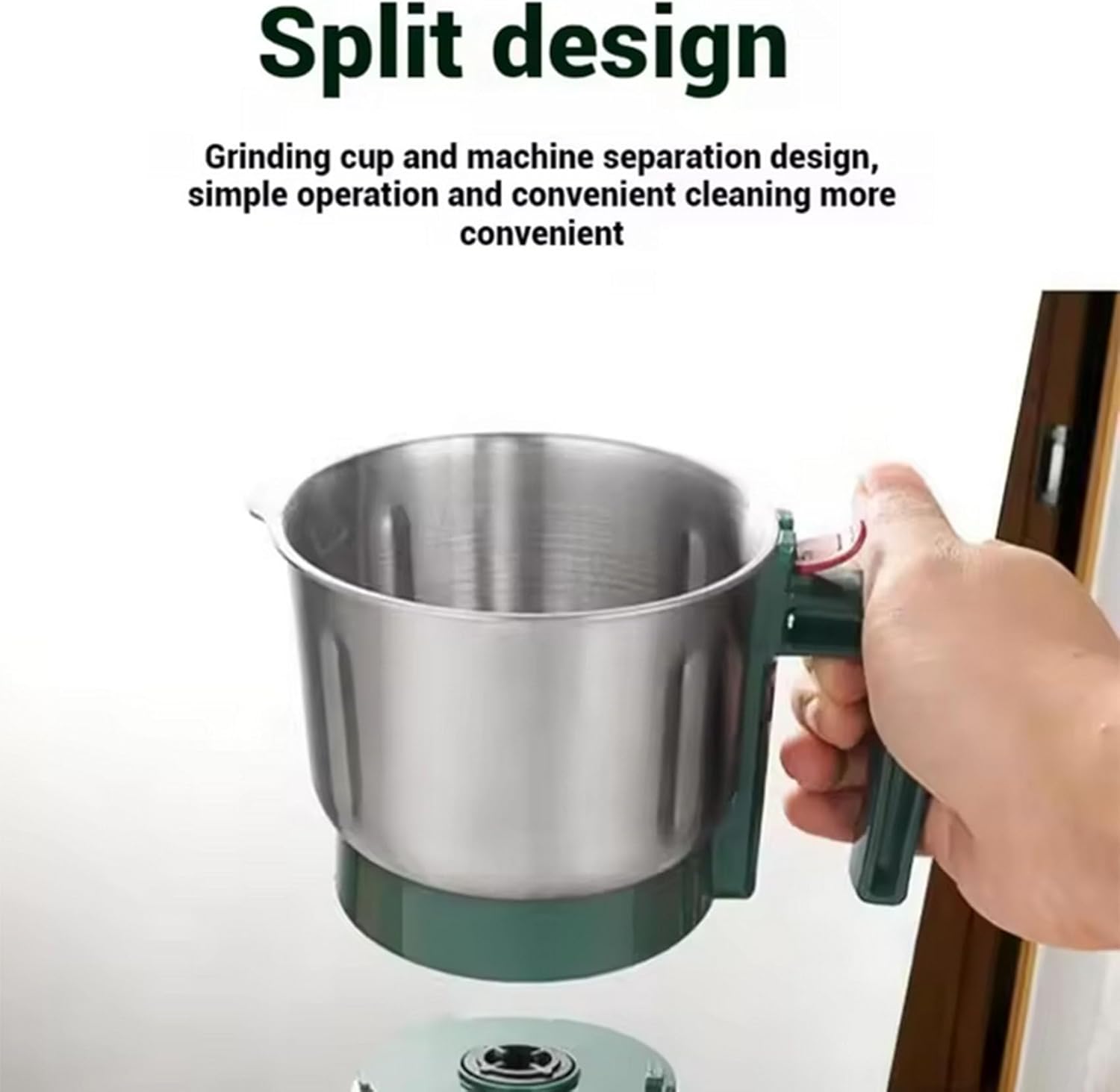 500W Wet & Dry Grinder Coffee Mill,Food Processor with 3 Removable Stainless Steel for Grains, Beans And Spices Processing