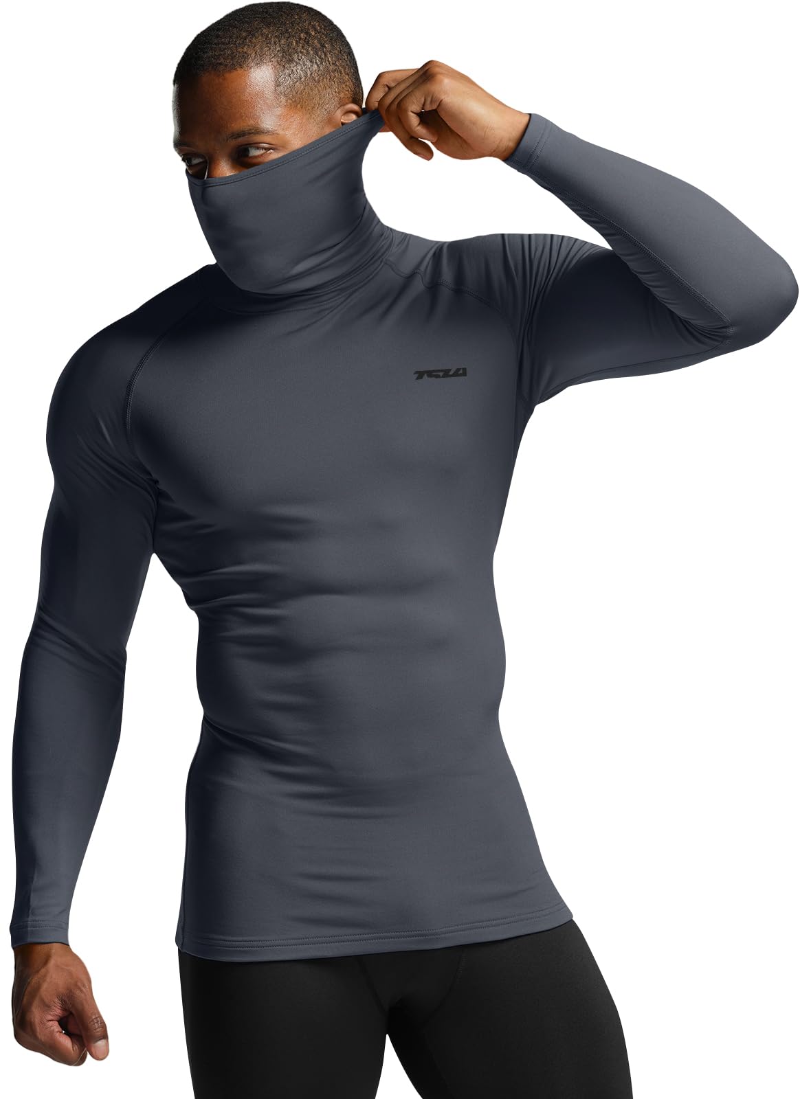 Tsla Mens Thermal Long Sleeve Compression Shirts Mock Turtleneck