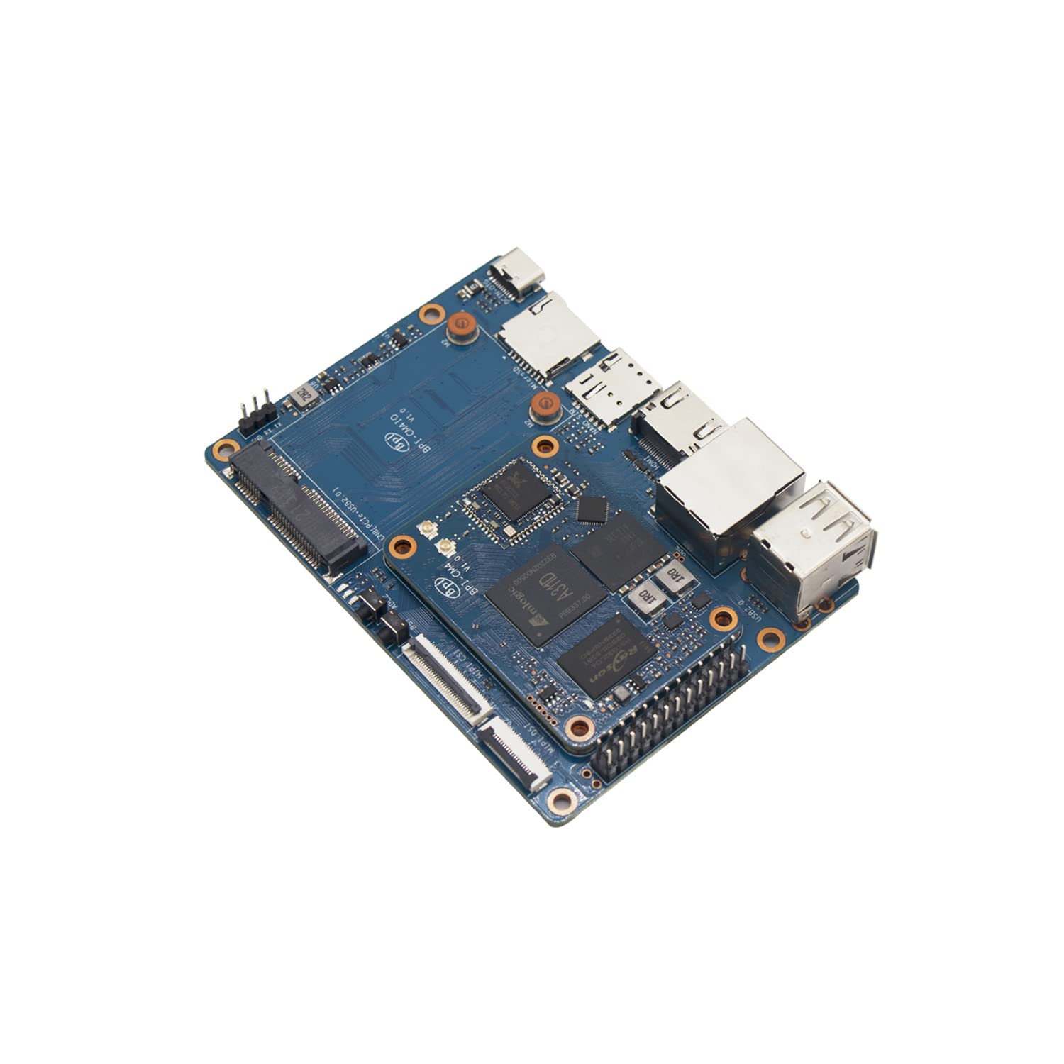 WayPonDEV Banana Pi CM4 komputer jednopłytkowy z procesorem Amlogic A311D 5TOPS NPU Mali-G52 GPU, LPDDR4 4 GB RAM 16G eMMC do AI Edge Computing, obsługa systemu Android Linux, kompatybilny z Raspberry