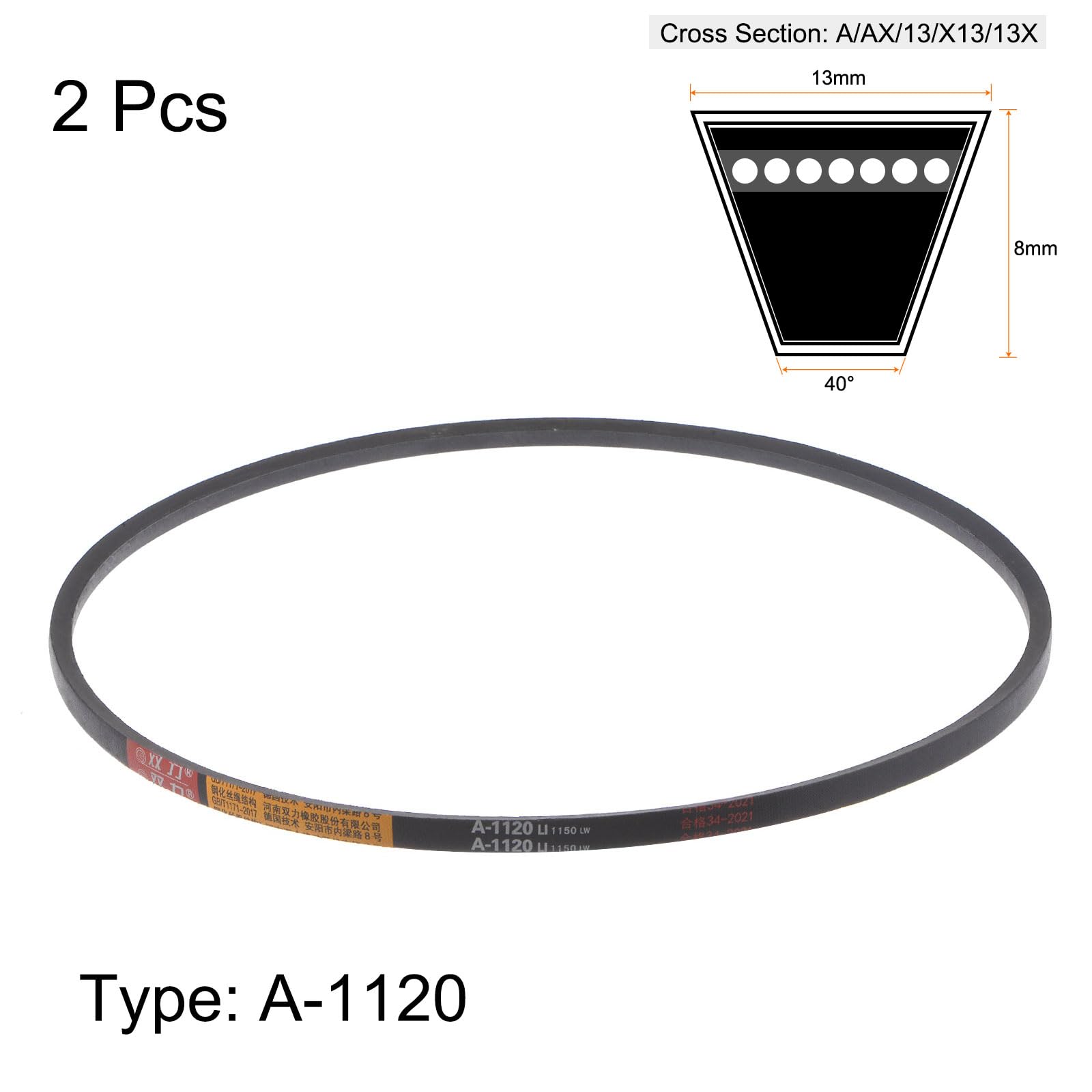 2-tlg. V-Riemen A-1150 Antriebsriemen - 1150mm Für Maschinen Und Geräte