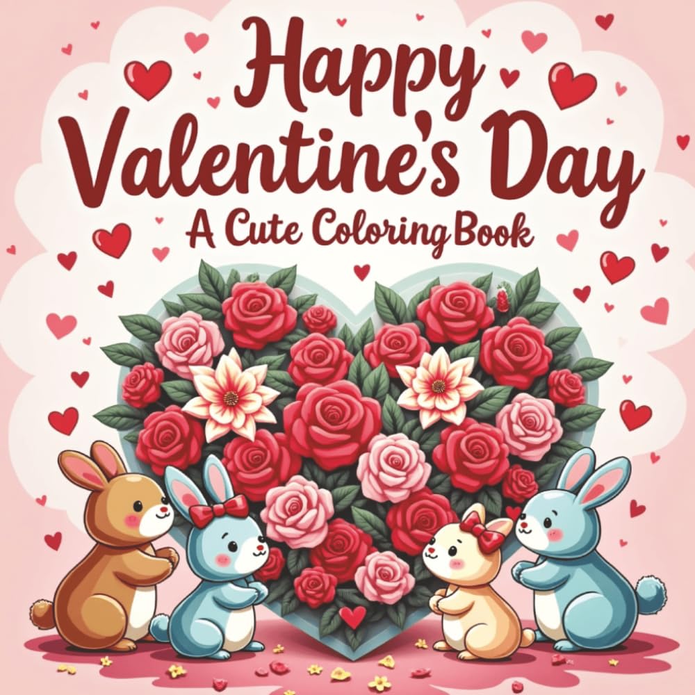 Happy Valentine’s Day – A Cute Coloring Book: Fun, Easy, and Joyful Coloring Pages for Love Day