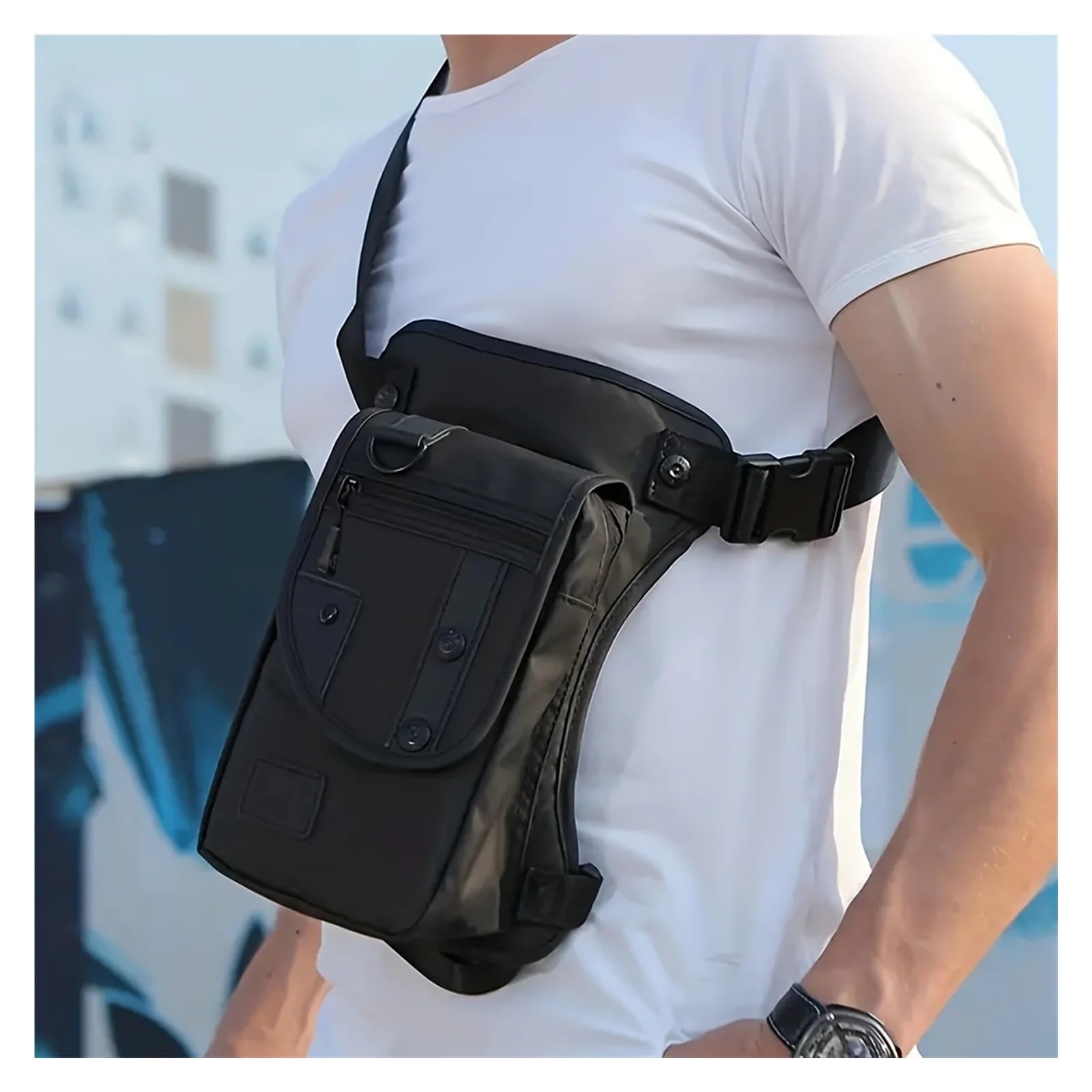 Wanderwanderung Pack für Männer Frauen, Saszetka biodrowa z opuszczaną nogą, wielofunkcyjna, podróżna, na zewnątrz, z paskiem na nogę