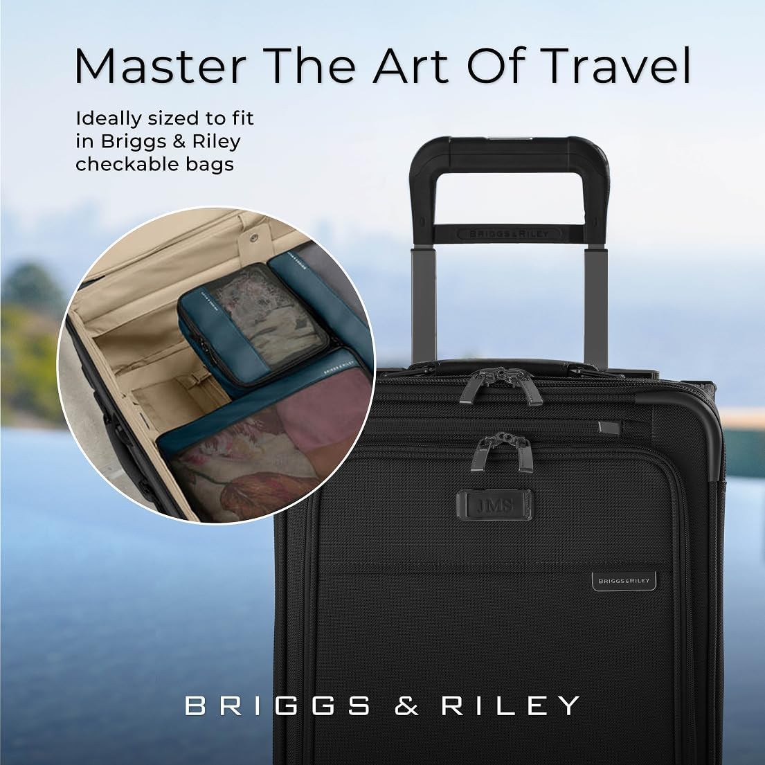 Briggs & Riley Set di cubi per imballaggio a compressione, organizer per valigie e bagagli, per donne e uomini, accessori per le vacanze - collezione Travel Must Haves, 3 pezzi, oceano