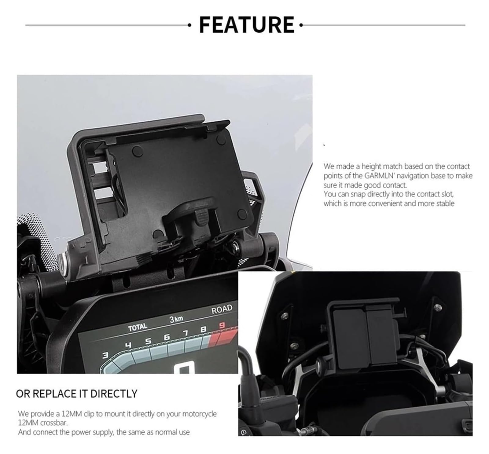 Navegación Navegación GPS para Cargador para BMW para R1250GS para R1200GS para F850GS para F750GS para F900XR para F900R Soporte Navegación Manillar USB Teléfono(No Destructive)