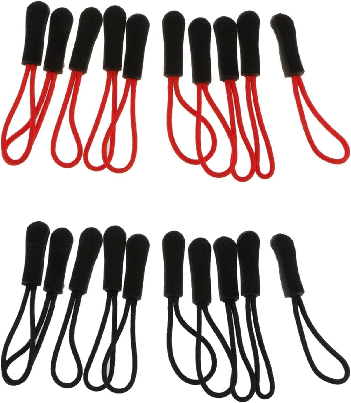 Zipper Pull, DIY Replacement Zip Cord Puller Slider for Jacket Backpack Repair Clothes Tents, 10pcs