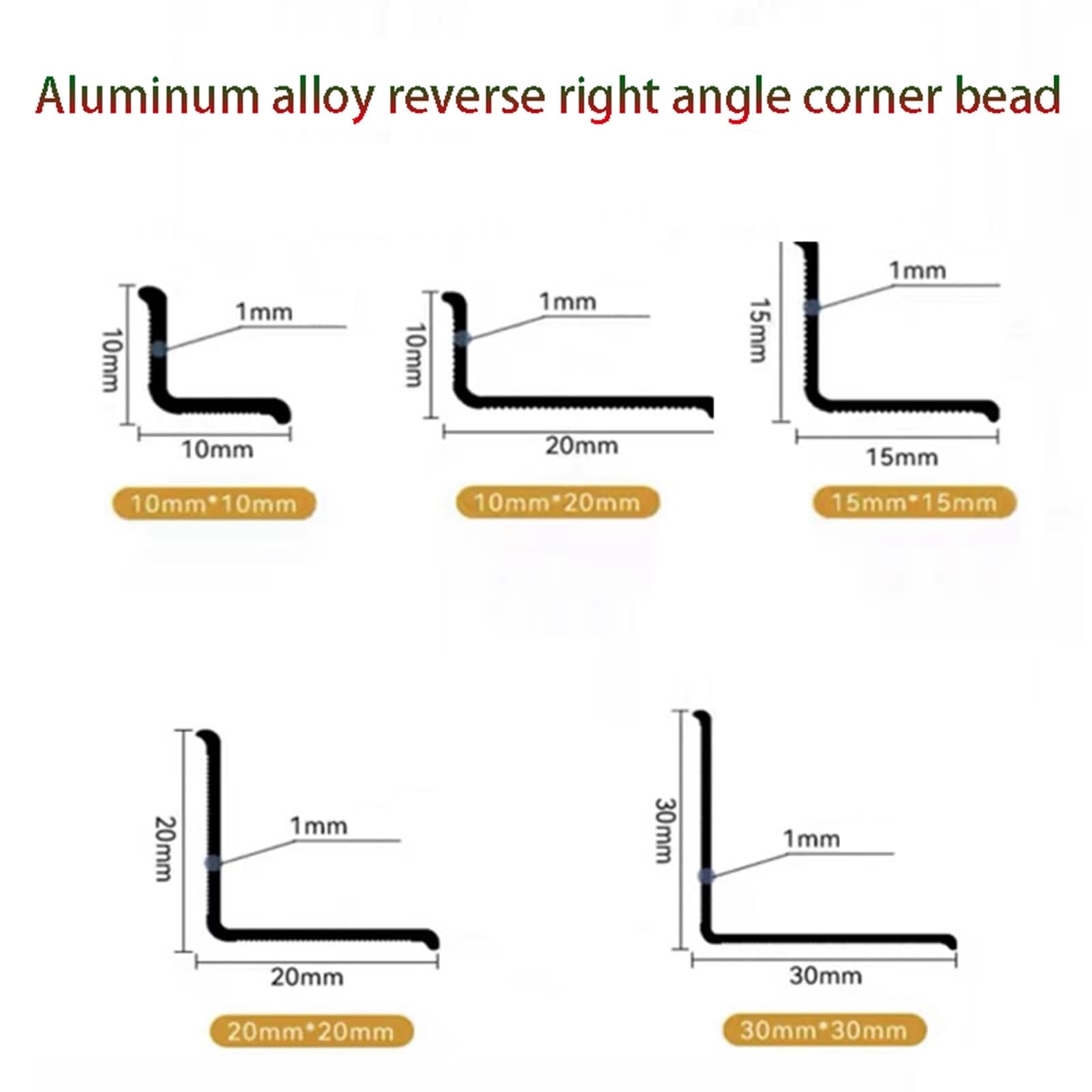Samoprzylepna aluminiowa listwa narożna – 90 cm obrzeża do ścian i sufitów 3 sztuki bezszwowe wykończenie, łatwa aplikacja, matowa czerń, 10 x 10 mm, narożniki wewnętrzne i zewnętrzne.