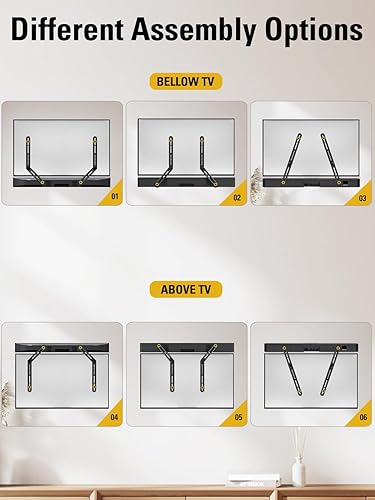 Miniatura 7 de Mounting Dream Soporte para barra de sonido montaje por encima o debajo del televisor se adapta a la mayoría de las barras de sonido con placas de
