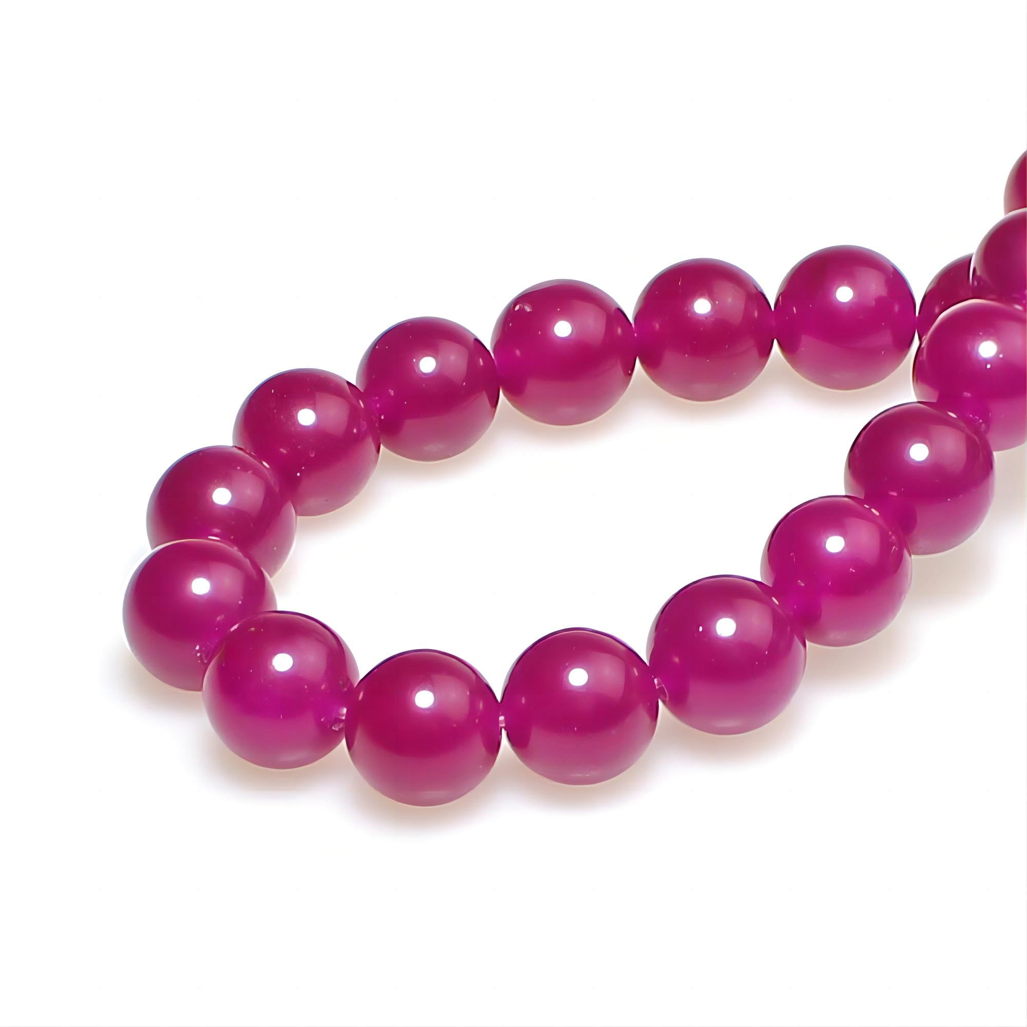 MJDCB Round Stone Beads 10mm Rose Red Agate Loose Gemstone Beads for Jewelry Making Bracelet Necklace 35pcs - Image 2