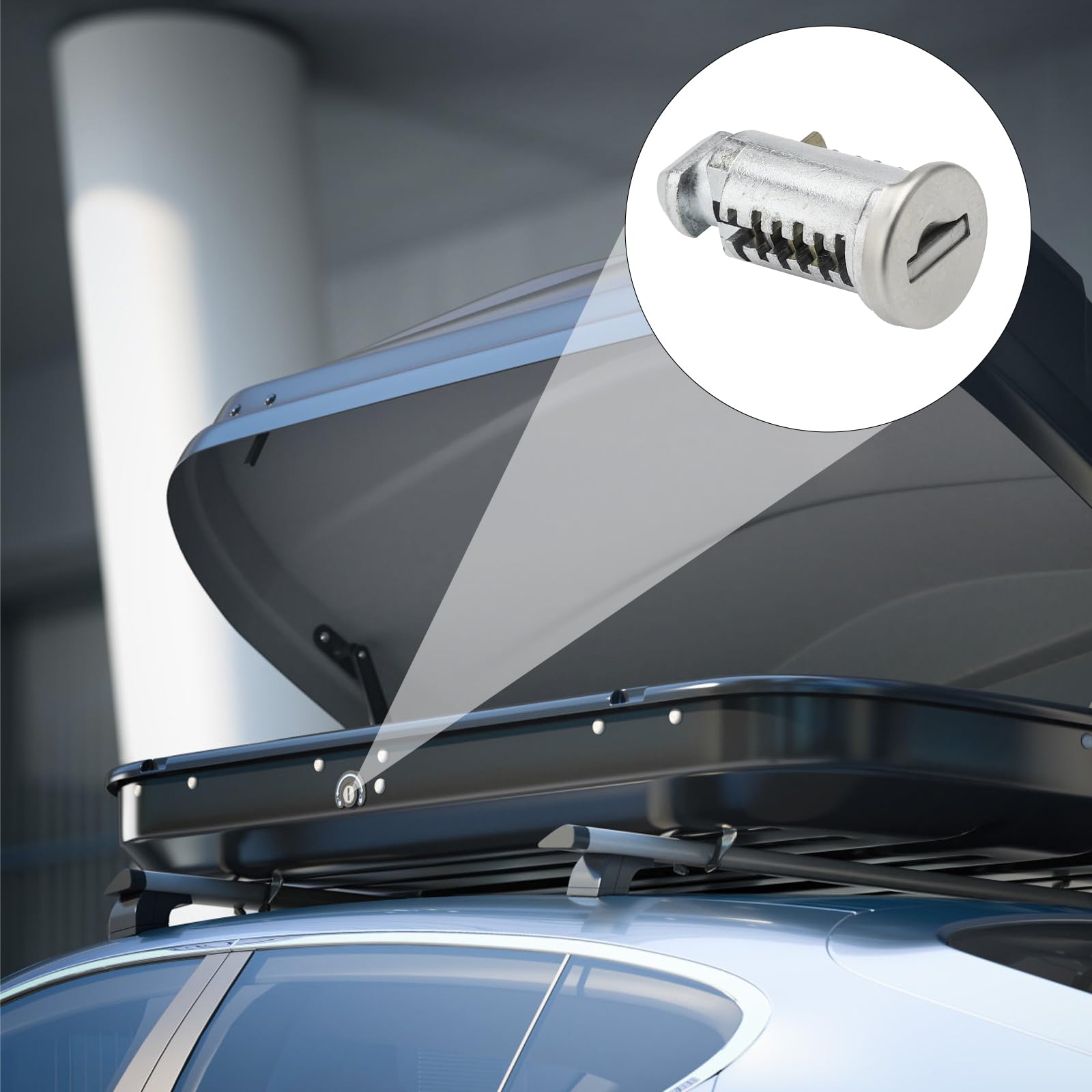 AXVRAV 4 Stück Schlosskerne Für Thule Dachgepäckträger - Mit 4 Schlüsseln, Silber, Alu-Legierung