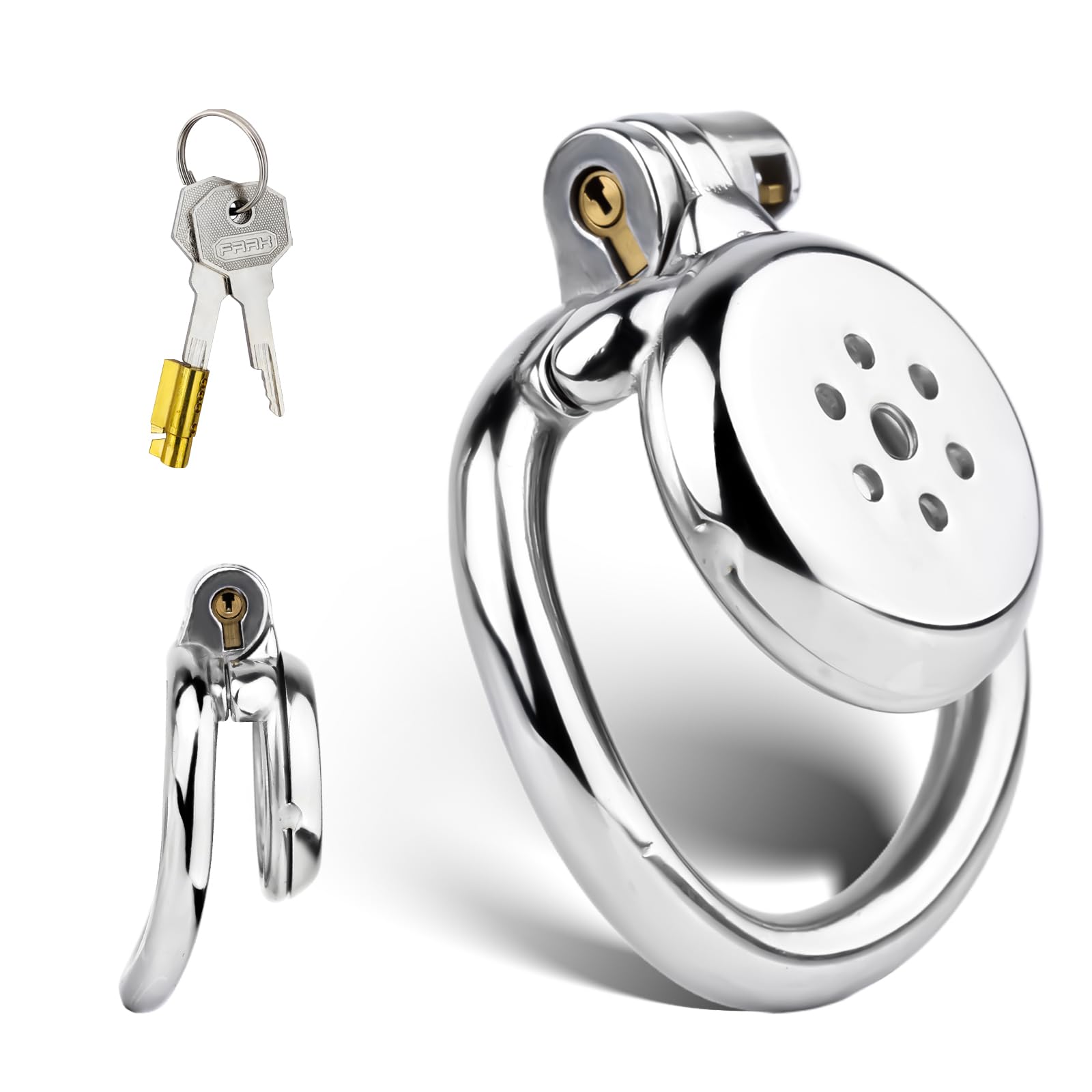 Stainless Steel Chastity Cage Flat Cock Cage Male Chastity Devices Bondage Gear & Accessories Male Sex Toys Adult Toys(45mm Ring)