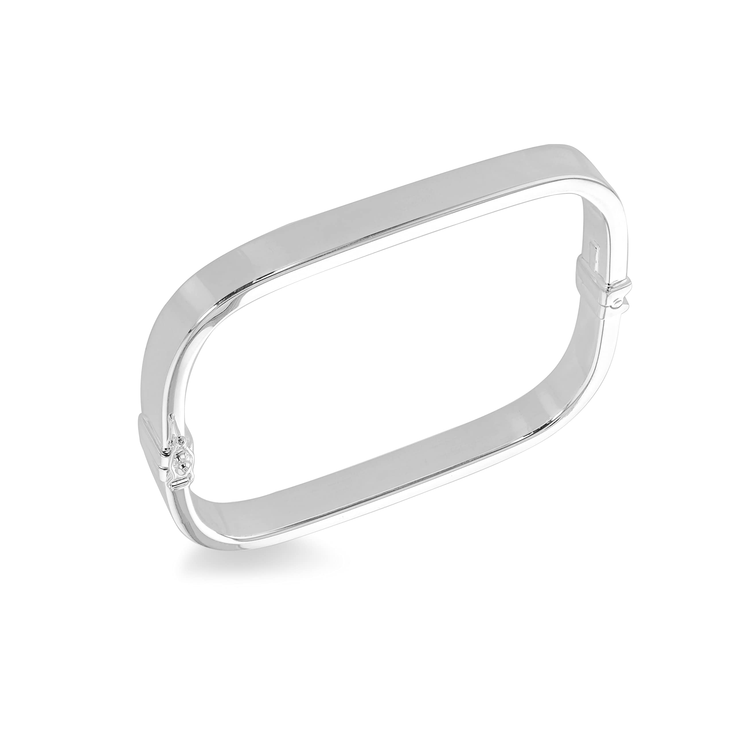 Tuscany Silver Bracciale da Donna in Argento Sterling Rettangolare Vuoto Square Bangle