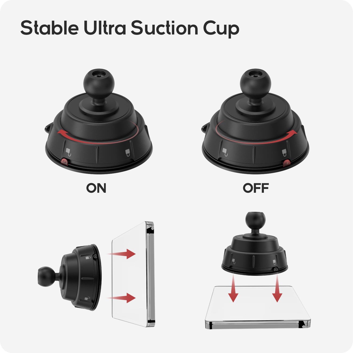 TUSITA Supporto Magnetico per Telefono in Auto - Twist Lock Base a Ventosa con Braccio a Doppia Snodo Compatibile con MagSafe