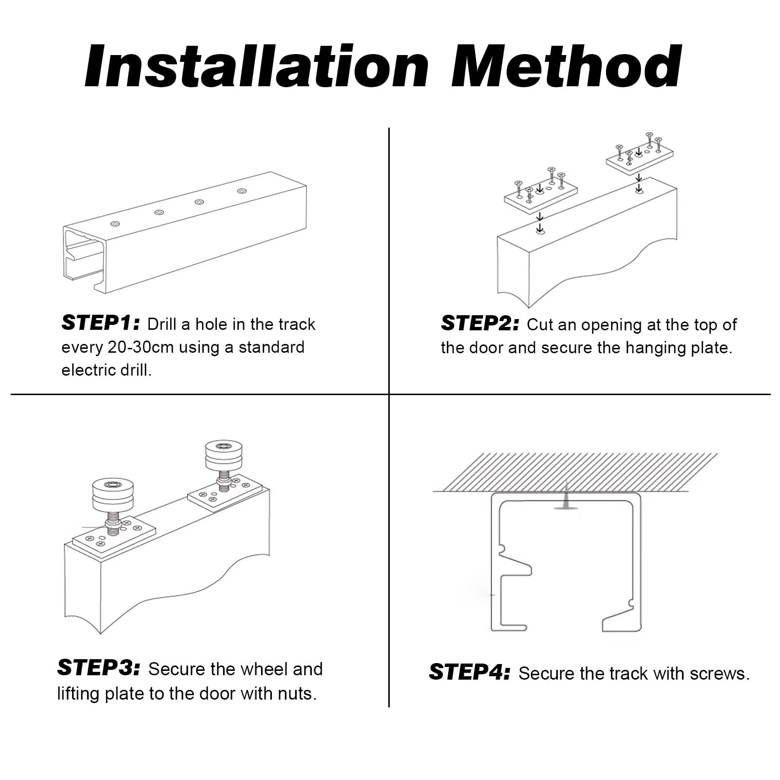 binario per porta scorrevole Kit Di Ferramenta per Porte A Soffietto Montate Al Soffitto, Ferramenta per Binari in Alluminio per Porte A Soffietto, Ferramenta per Porte di Armadi(400cm/157.5in)