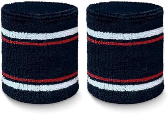 COUVER Tennis Style Athletic Terry Wristband Sweatband, 1 Pair