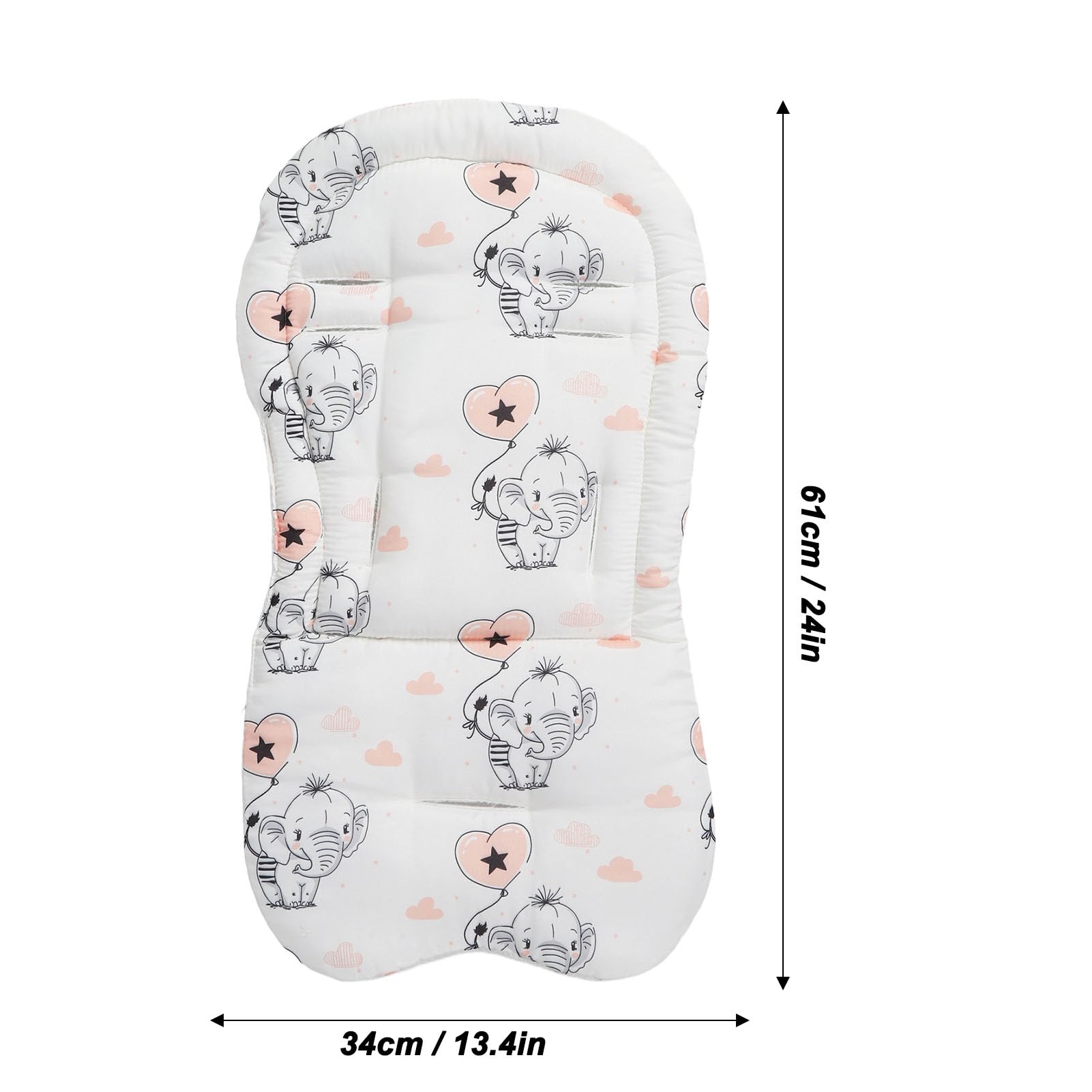 Baby Stroller Cushion, 34 x 61cm, Cotton Infant Car Cushion Baby Stroller Support Mat for All Seasons (Type 2)