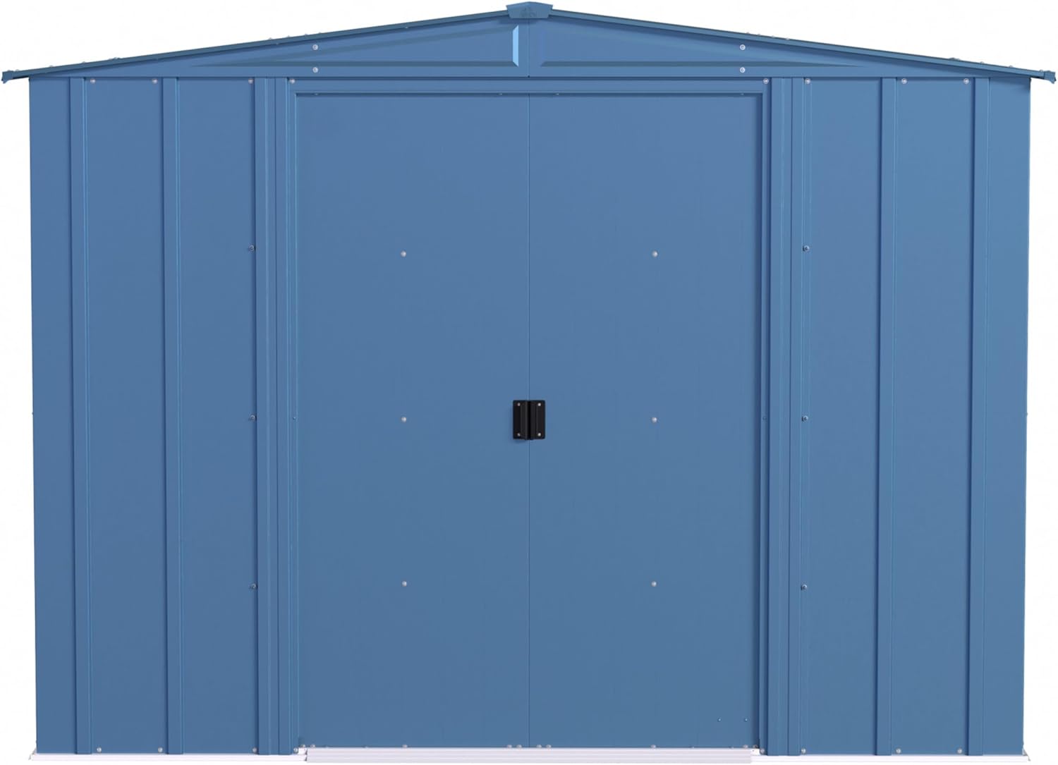 8x8 Metal Outdoor Galvanized Steel Storage Shed with Sliding Double Lockable Doors for Backyard or Patio Storage of Bikes, Grills, Supplies, Tools, Toys, for Lawn, Garden, and Camping, Blue