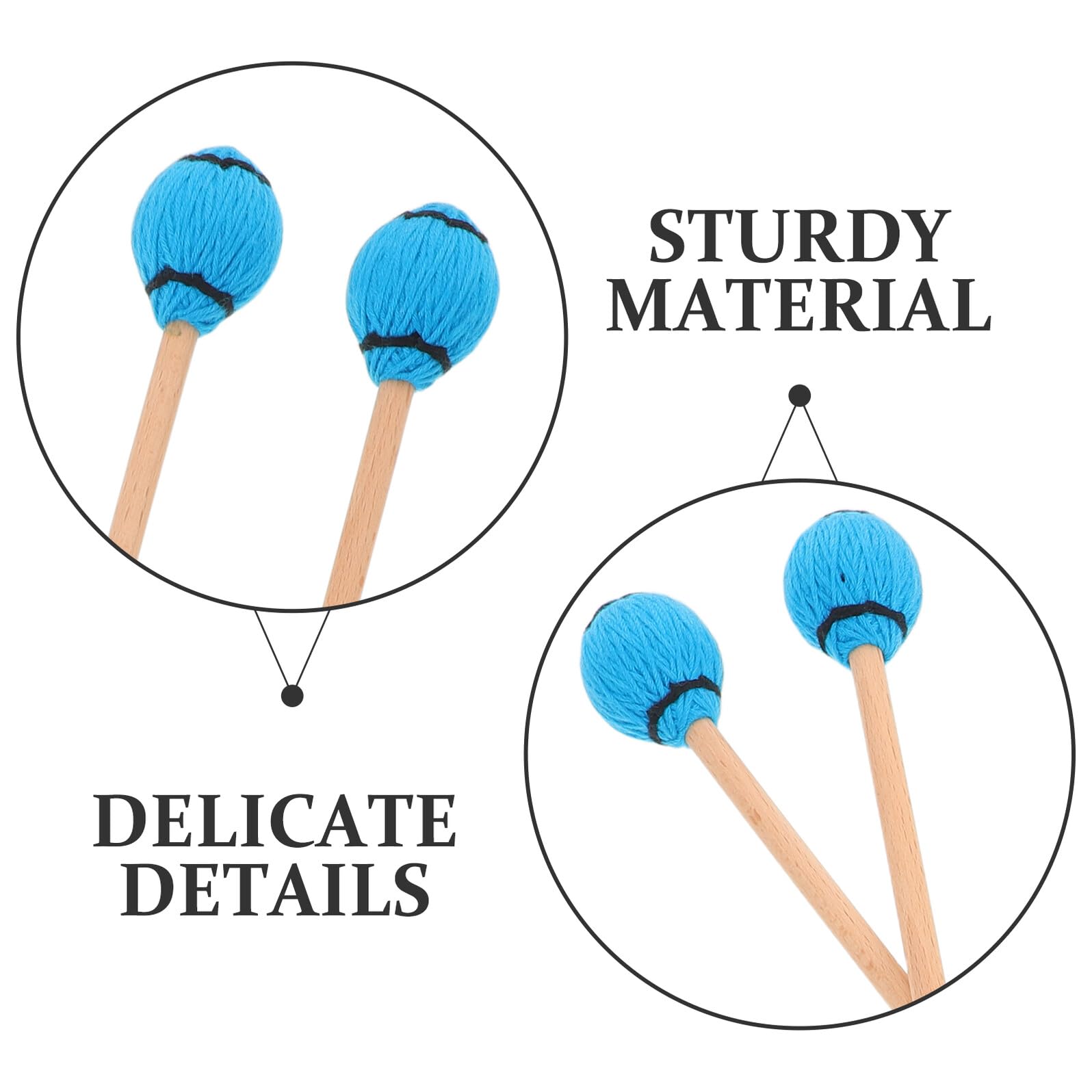 PRETYZOOM Mallet in Legno per Marimba e Glockenspiel Bacchette Percussione Rinforzate Blu Strumenti Orff per Pratica Scolastica e Performance Suono Nitido e Duraturo