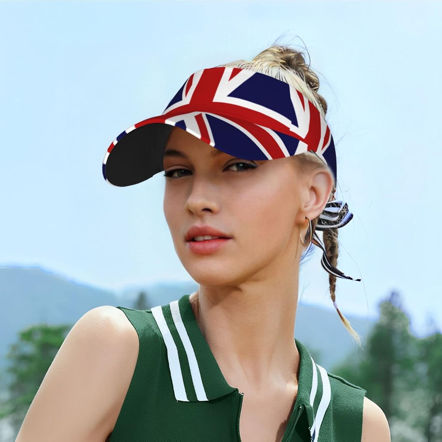 UK British Flag UK British Flag Sport Sun Visor Hats UK Flag Hats Empty Top Baseball Sun Cap for Men and Women - Image 6