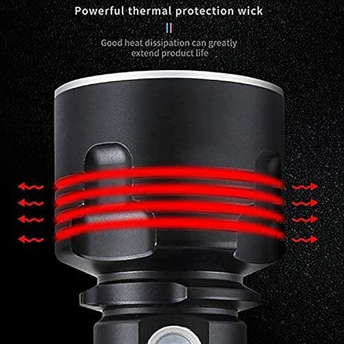 Miniatura 4 de Linternas recargables de alto lúmenes, 100000 lúmenes, linterna táctica LED súper brillante, 3 modos de alta potencia, linternas impermeables para