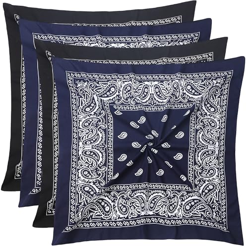 Image of Mochabao 100% Cotton 27 inch x 27 inch Large Bandanas for Men & Women, Multi-Purpose Bandana Headbands, Square Head Scarf