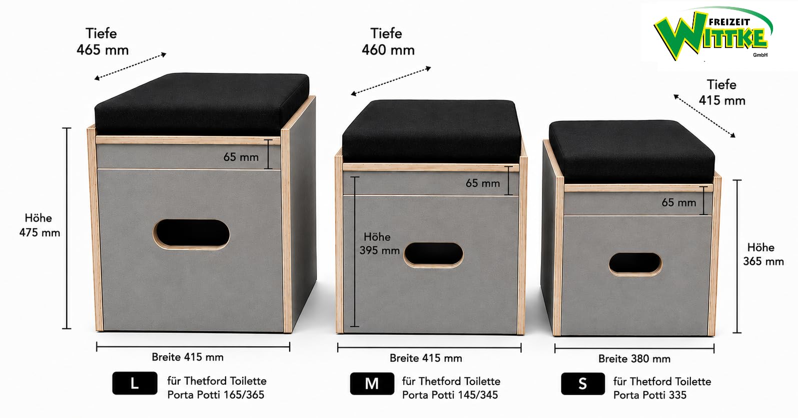 Taboret toaletowy Porta Potti 335 z tapicerką bez toalety