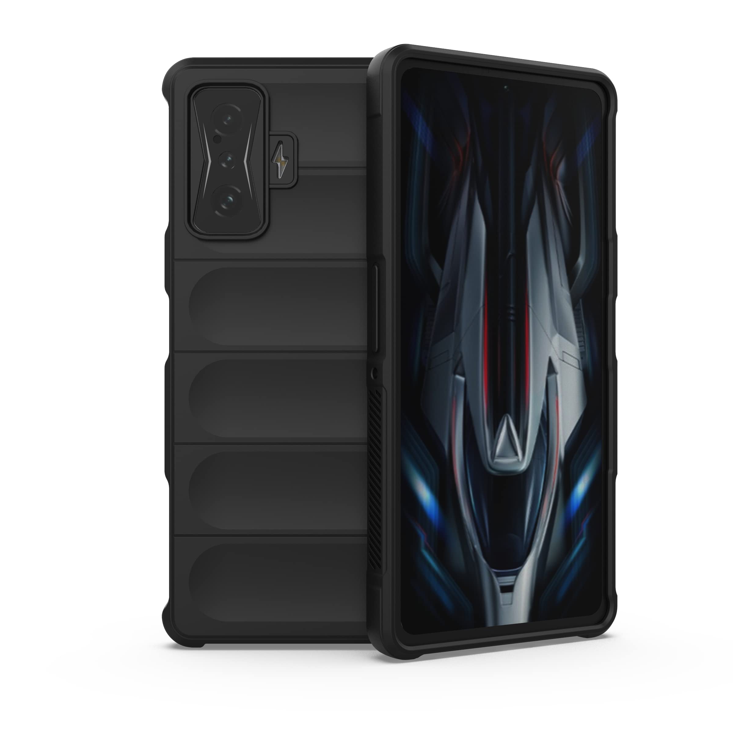 Elubugod Case for Xiaomi Poco F4 GT 5G, TPU Mobile Phone Soft Case for Xiaomi Redmi K50 Gaming, Black