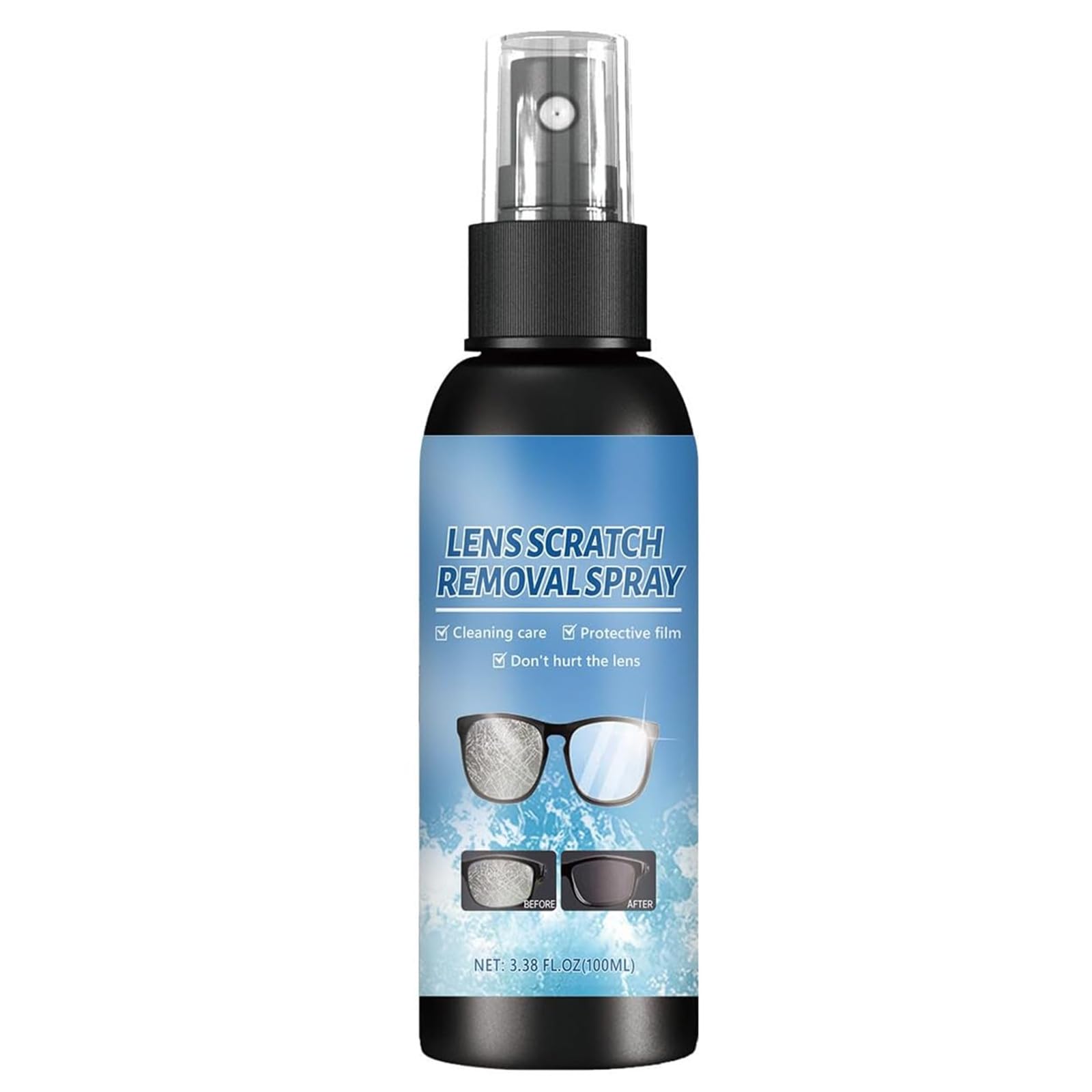 Occhiali Rimozione Graffi, Spray per Riparazione Lenti, 100ml Spray per la Rimozione dei Graffi Delle Lenti, Sprays Per La Pulizia Degli Occhiali, Sprays per la Riparazione Occhiali