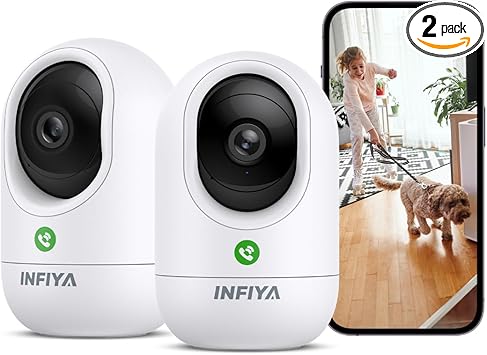 2K Security Camera Indoor 360 Cameras for Home Security and One Tap Call.