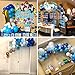 115pcs EASY DIY – Baby Blue and Gold Balloons Garland Kit & Arch for Boy Baby Shower – Small and Large Blue and Gold Balloons – Royal Navy Light Blue Gold and White Baptism Decorations for Boys Party