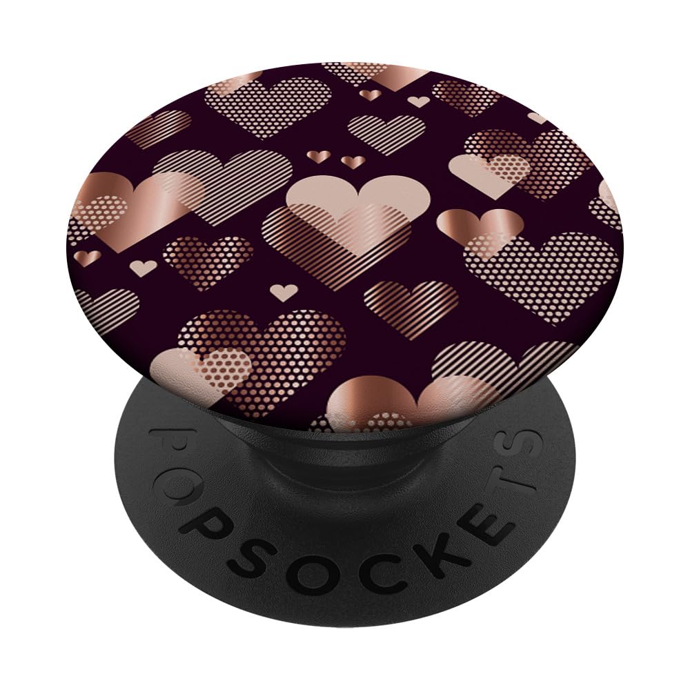 Cute Pink Hearts Pop Socket Pattern PopSockets PopGrip: Swappable Grip for Phones & Tablets PopSockets Standard PopGrip